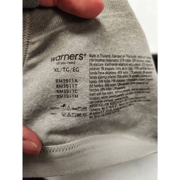 Warners Easy Does It Underarm-Smoothing with Seamless Stretch Bra Size XL Gray - Picture 3 of 3